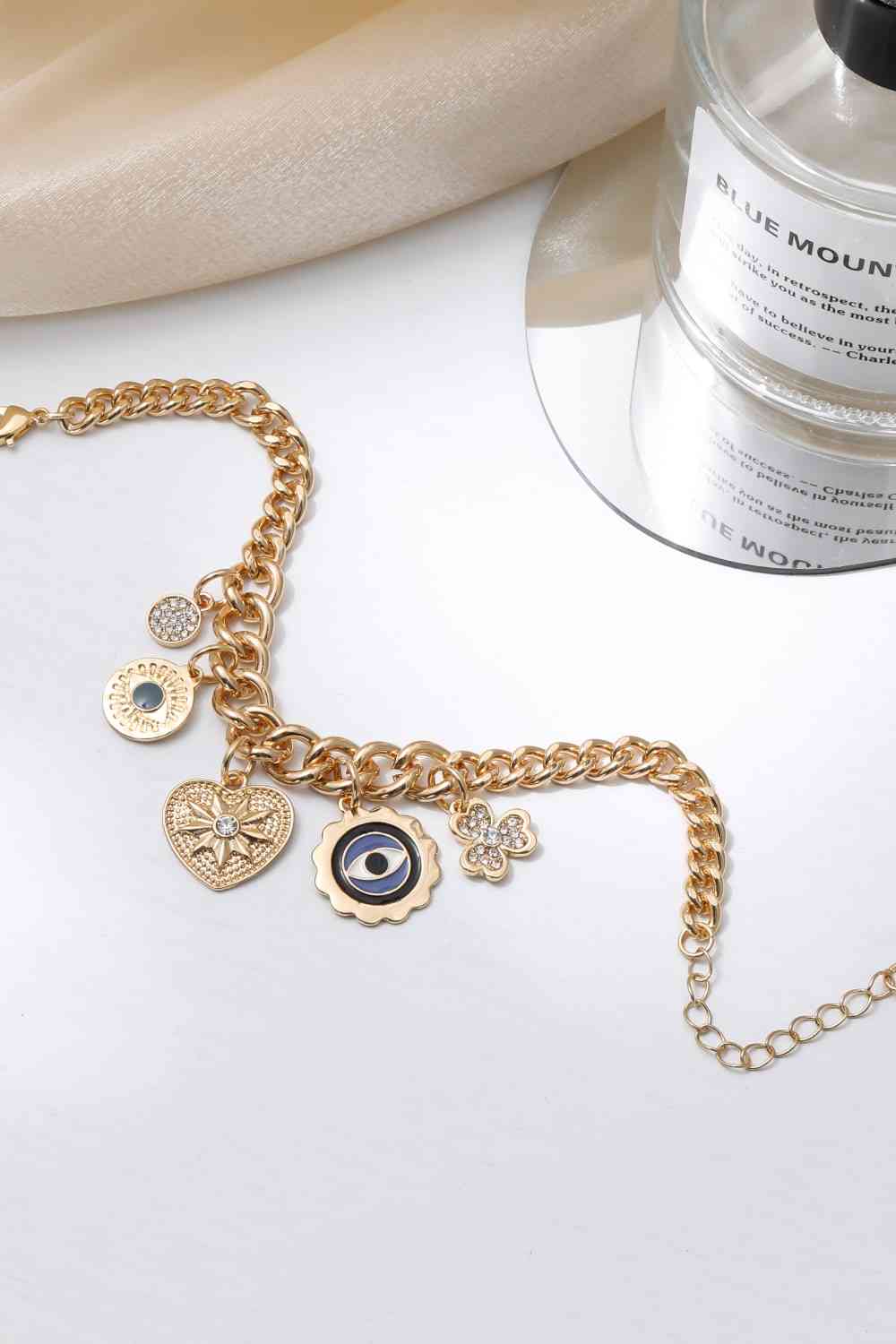 chunky chain charm bracelet