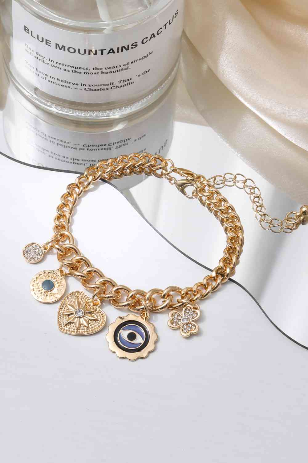 chunky chain charm bracelet