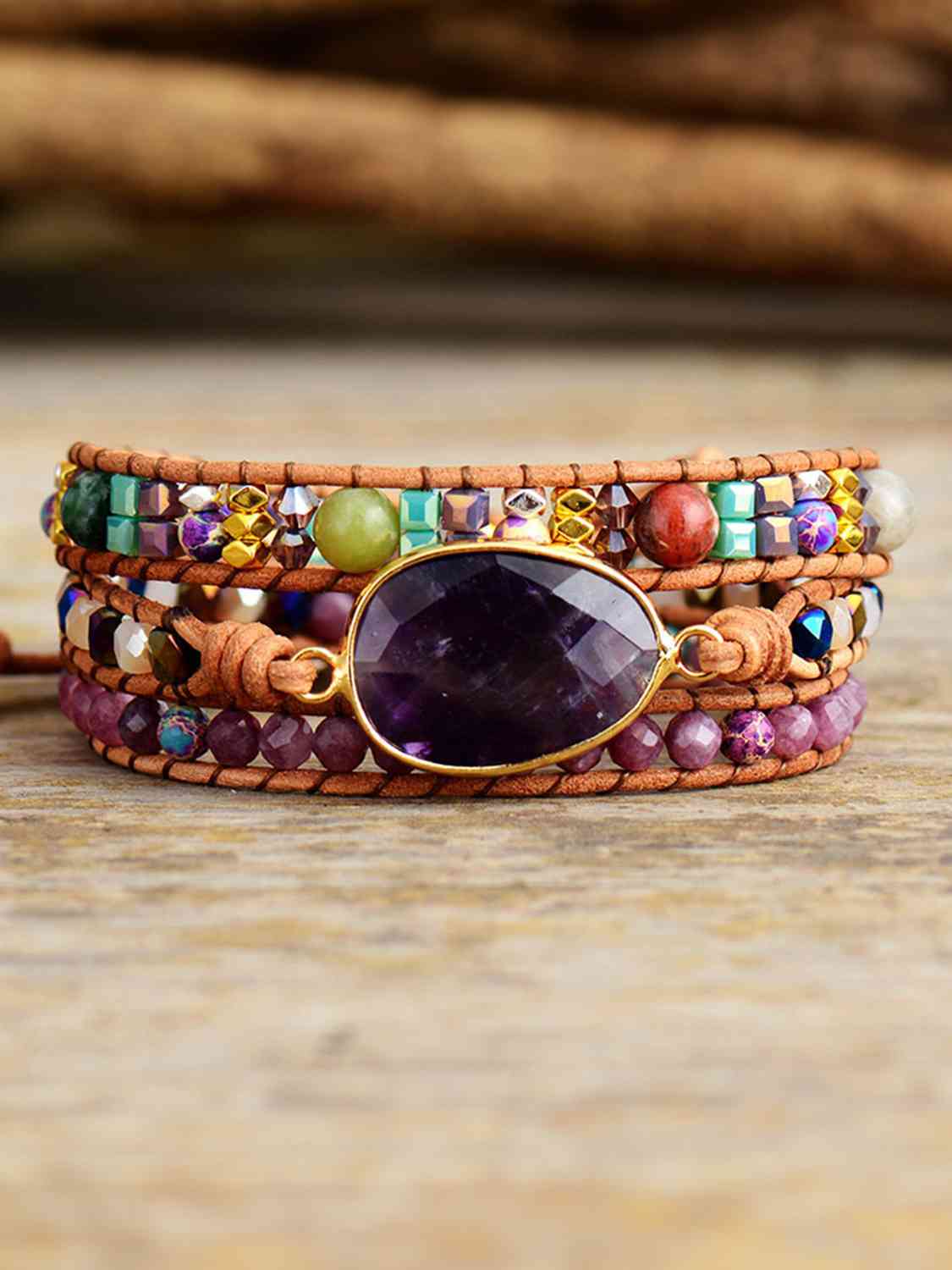 layered amethyst bracelet
