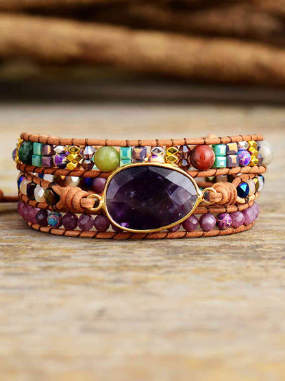 layered amethyst bracelet
