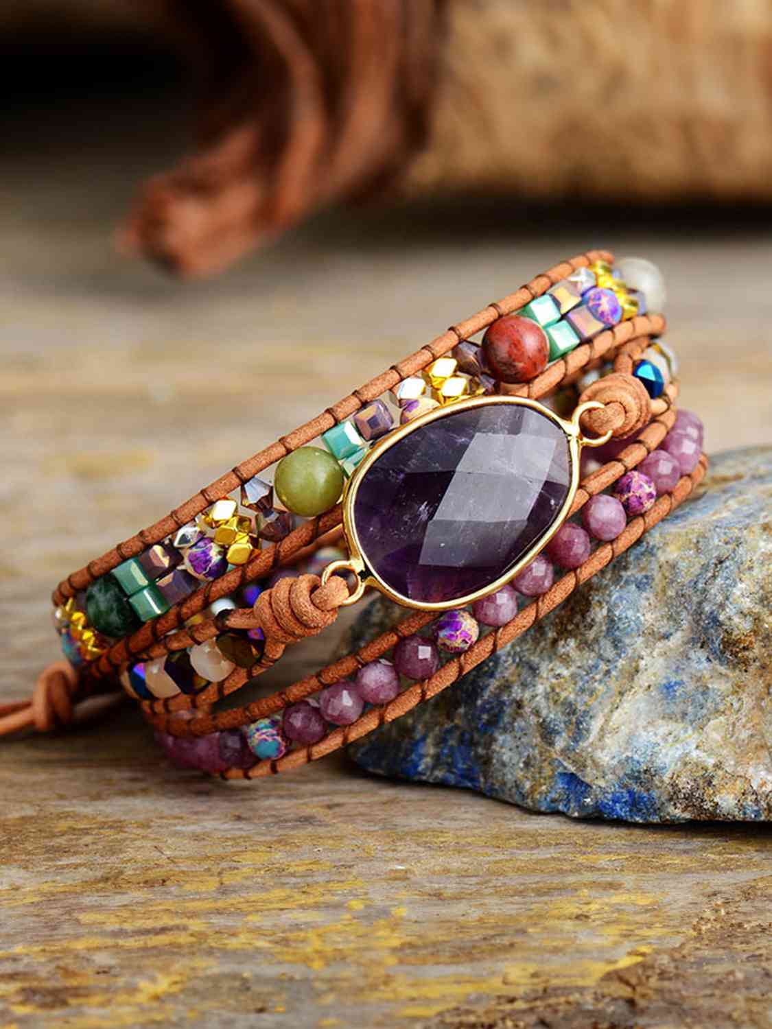 layered amethyst bracelet