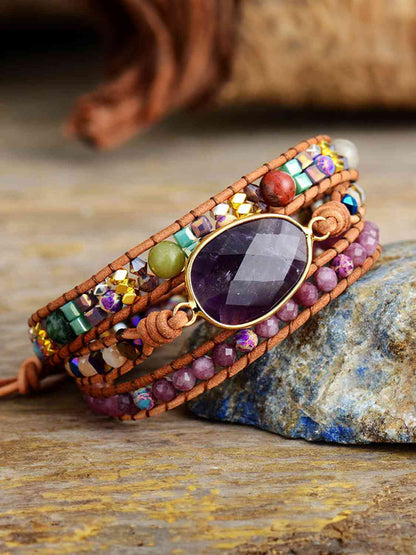 layered amethyst bracelet