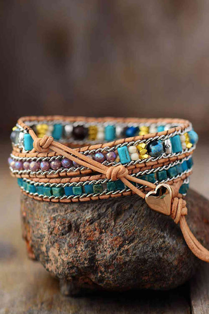 heart bead layered bracelet