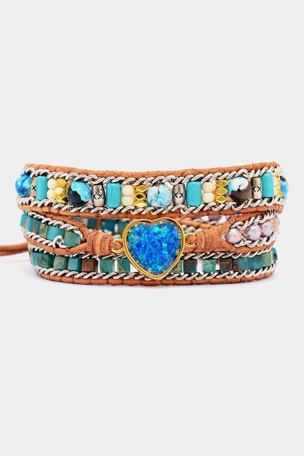 heart bead layered bracelet