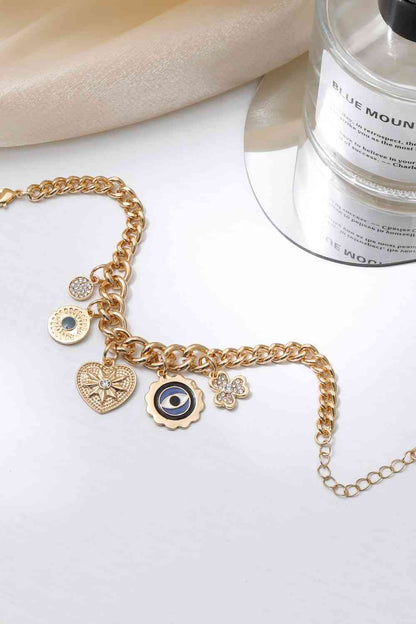 chunky chain charm bracelet